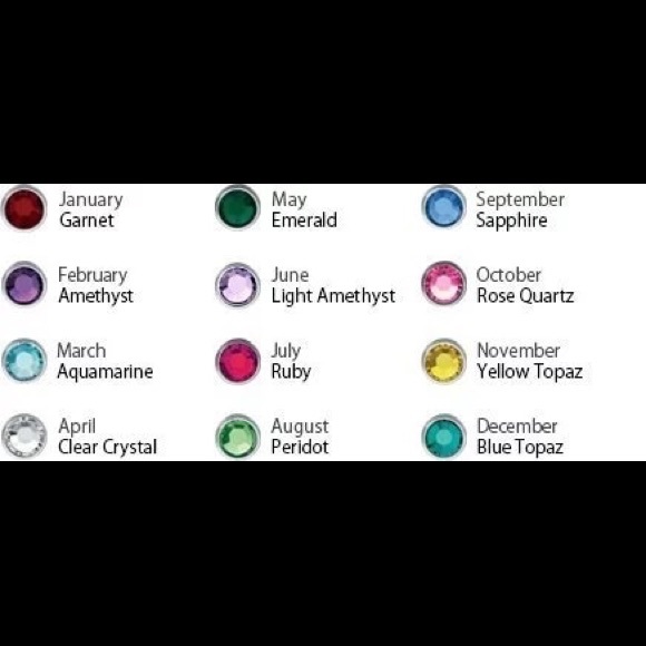 Engraved birthstone necklace engrave up to 5 names - Picture 3 of 3